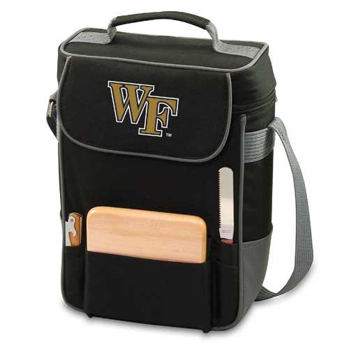 Wake Forest Demon Deacons Embr. Duet Wine & Cheese Tote - Black - Click Image to Close