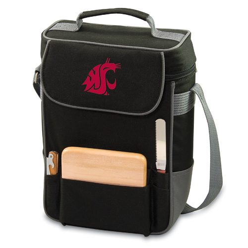 Washington State Cougars Embr. Duet Wine & Cheese Tote - Black - Click Image to Close