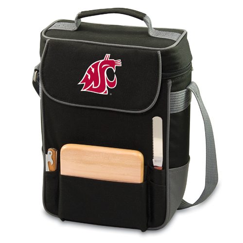 Washington State Cougars Duet Wine & Cheese Tote - Black - Click Image to Close