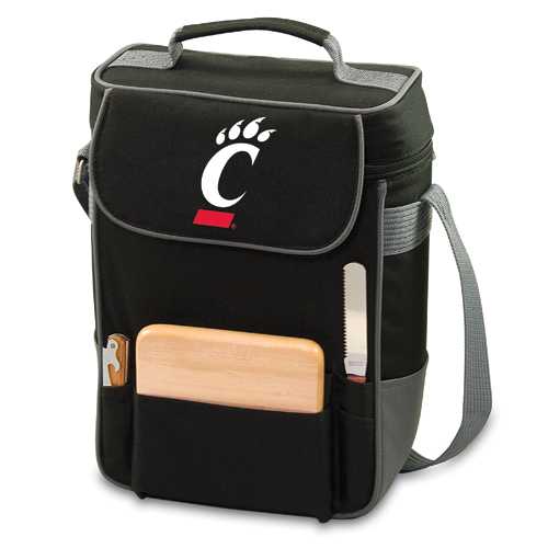 Cincinnati Bearcats Embr. Duet Wine & Cheese Tote - Black - Click Image to Close