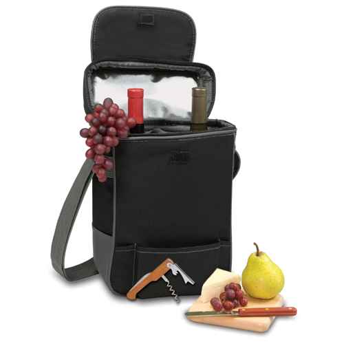 Appalachian State Embr. Duet Wine & Cheese Tote - Black - Click Image to Close