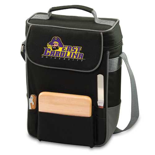 East Carolina Pirates Embr. Duet Wine & Cheese Tote - Black - Click Image to Close