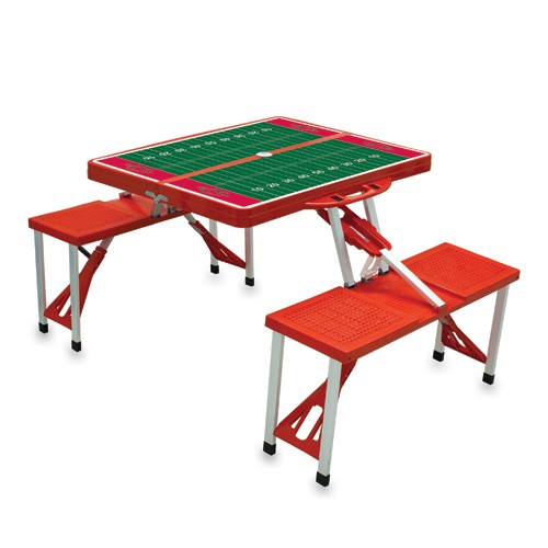 Arkansas Razorbacks Football Picnic Table with Seats - Red - Click Image to Close