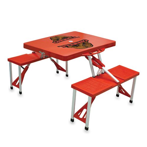 Cornell Big Red Folding Picnic Table with Seats - Red - Click Image to Close