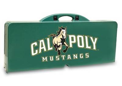 Cal Poly Mustangs Folding Picnic Table with Seats - Hunter Green - Click Image to Close