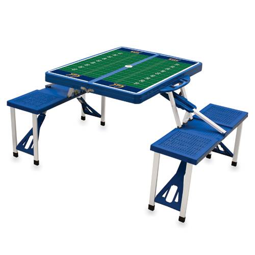 Cal Golden Bears Football Picnic Table with Seats - Blue - Click Image to Close