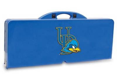 Delaware Blue Hens Folding Picnic Table with Seats - Blue - Click Image to Close