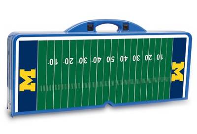 Michigan Wolverines Football Picnic Table with Seats - Blue - Click Image to Close