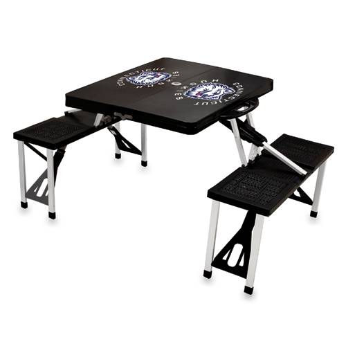 UConn Huskies Folding Picnic Table with Seats - Black - Click Image to Close