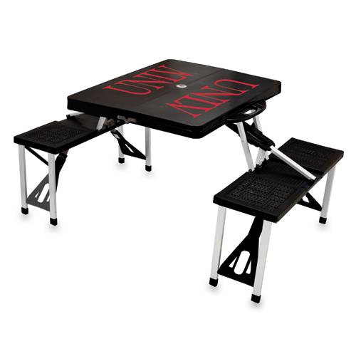 UNLV Rebels Folding Picnic Table with Seats - Black - Click Image to Close