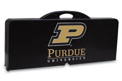 Purdue Boilermakers Folding Picnic Table with Seats - Black - Click Image to Close