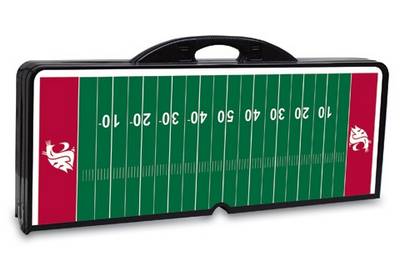 Washington State Cougars Football Picnic Table with Seats -Black - Click Image to Close