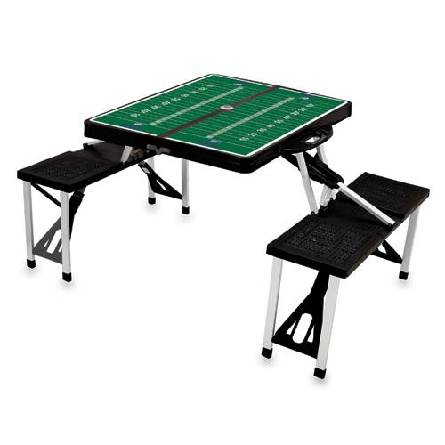 TCU Horned Frogs Football Picnic Table with Seats - Black - Click Image to Close