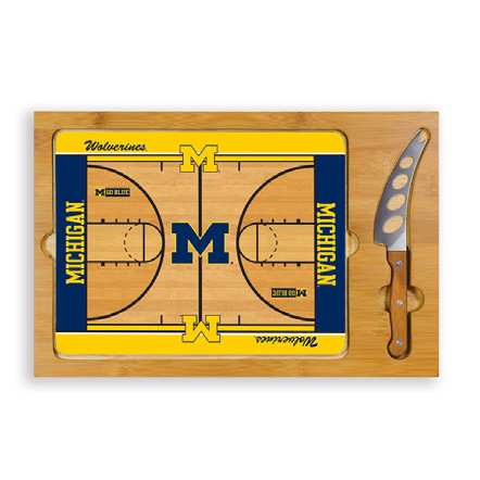 Michigan Wolverines Basketball Icon Cheese Tray - Click Image to Close