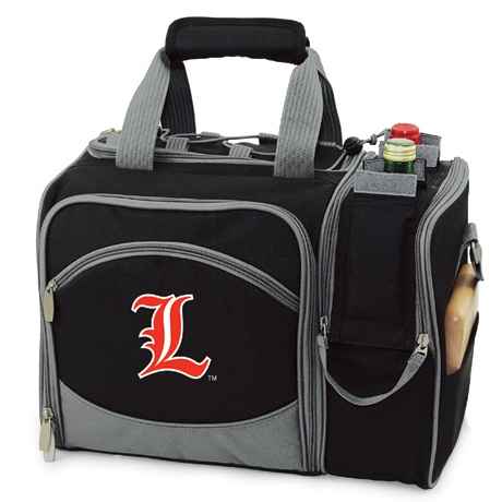 Louisville Cardinals Malibu Picnic Pack - Embroidered Black - Click Image to Close