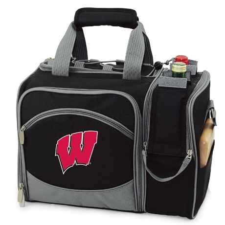 Wisconsin Badgers Malibu Picnic Pack - Embroidered Black - Click Image to Close