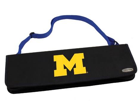 Michigan Wolverines Metro BBQ Tool Tote - Blue - Click Image to Close