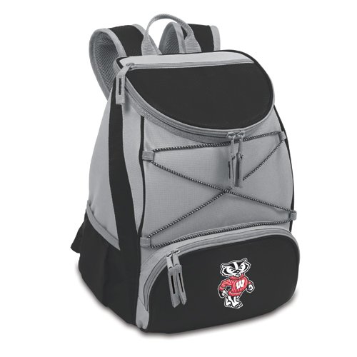 Wisconsin Badgers PTX Backpack Cooler - Black - Click Image to Close