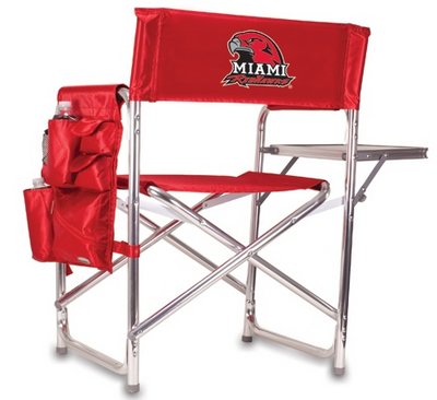 Miami RedHawks Sports Chair - Red - Click Image to Close