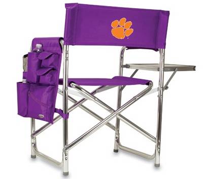 Clemson Tigers Sports Chair - Purple Embroidered - Click Image to Close