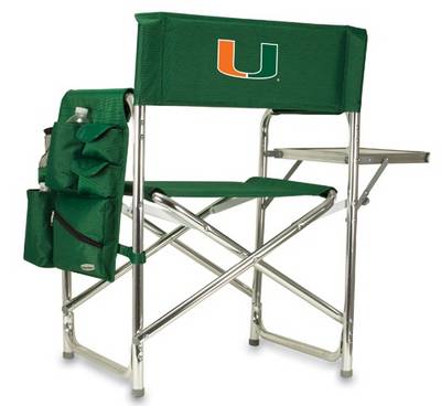 Miami Hurricanes Sports Chair - Hunter Green - Click Image to Close