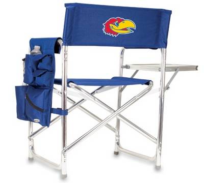 Kansas Jayhawks Sports Chair - Navy Embroidered - Click Image to Close