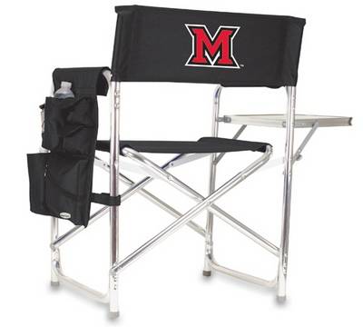 Miami RedHawks Sports Chair - Black Embroidered - Click Image to Close