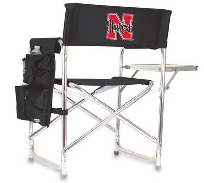 Nebraska Cornhuskers Sports Chair - Black Embroidered - Click Image to Close