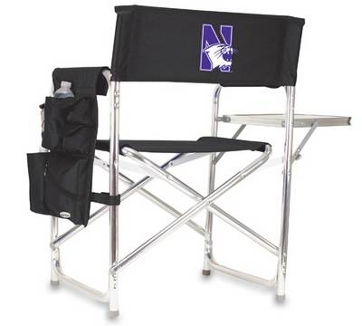 Northwestern Wildcats Sports Chair - Black Embroidered - Click Image to Close