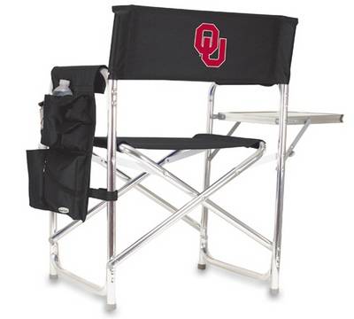 Oklahoma Sooners Sports Chair - Black Embroidered - Click Image to Close