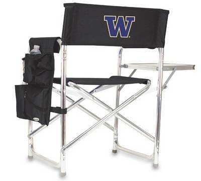 Washington Huskies Sports Chair - Black Embroidered - Click Image to Close