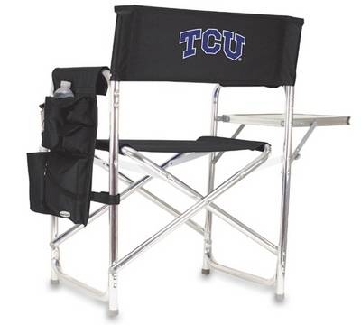 TCU Horned Frogs Sports Chair - Black Embroidered - Click Image to Close