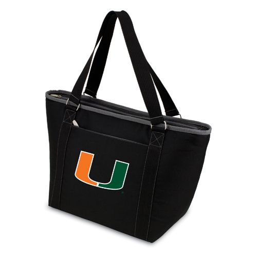 Miami Hurricanes Topanga Cooler Tote - Black Embroidered - Click Image to Close