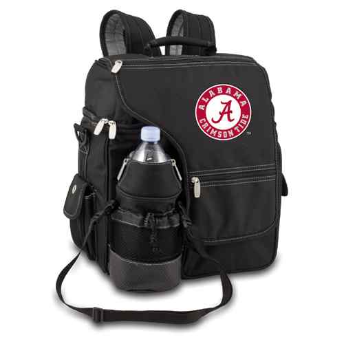 Alabama Crimson Tide Turismo Backpack - Black Embroidered - Click Image to Close