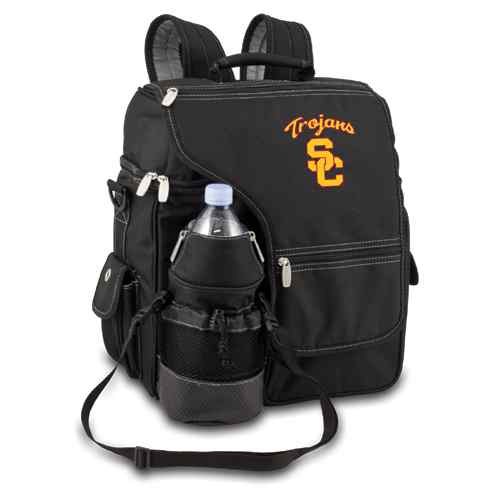 USC Trojans Turismo Backpack - Black Embroidered - Click Image to Close