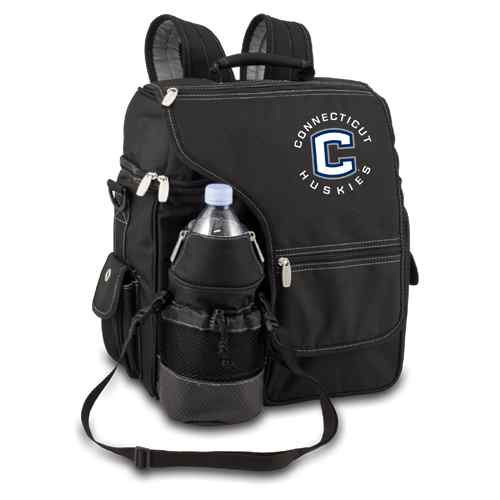 UConn Huskies Turismo Backpack - Black Embroidered - Click Image to Close