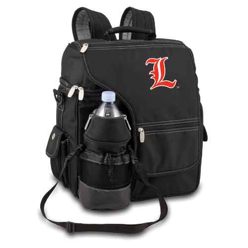 Louisville Cardinals Turismo Backpack - Black Embroidered - Click Image to Close