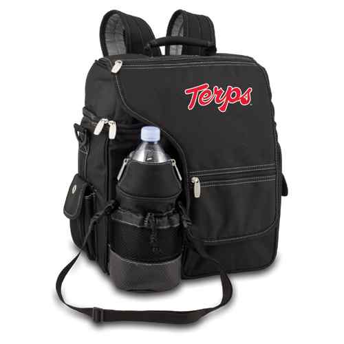 Maryland Terrapins Turismo Backpack - Black Embroidered - Click Image to Close