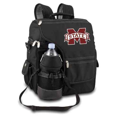 Mississippi State Bulldogs Turismo Backpack - Black Embroidered - Click Image to Close