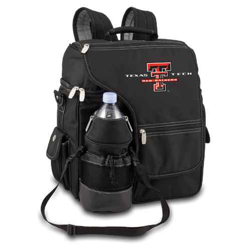 Texas Tech Red Raiders Turismo Backpack - Black Embroidered - Click Image to Close