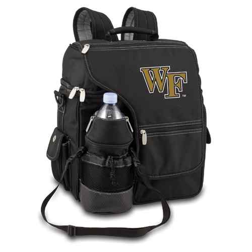 Wake Forest Demon Deacons Turismo Backpack - Black Embroidered - Click Image to Close