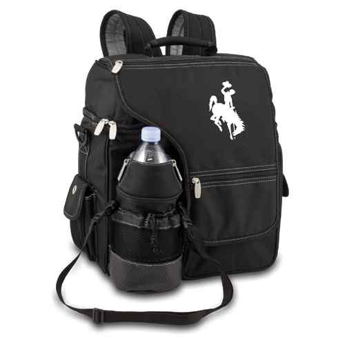 Wyoming Cowboys Turismo Backpack - Black Embroidered - Click Image to Close