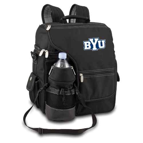 Brigham Young Cougars Turismo Backpack - Black Embroidered - Click Image to Close