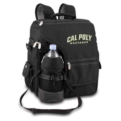 Cal Poly Mustangs Turismo Backpack - Black Embroidered - Click Image to Close