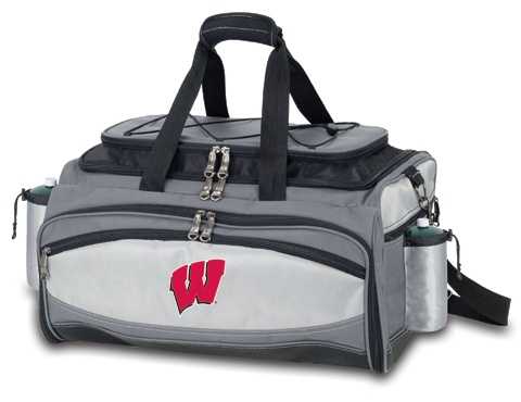 Wisconsin Badgers Vulcan Propane BBQ Set & Cooler - Embroidered - Click Image to Close