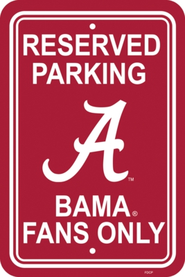 Alabama Crimson Tide 12" X 18" Plastic Parking Sign - Click Image to Close