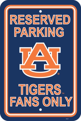 Auburn Tigers 12" X 18" Plastic Parking Sign - Click Image to Close