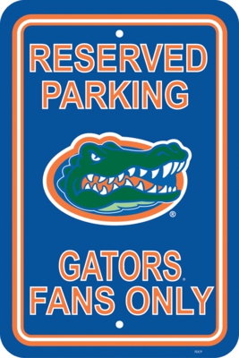 Florida Gators 12" X 18" Plastic Parking Sign - Click Image to Close