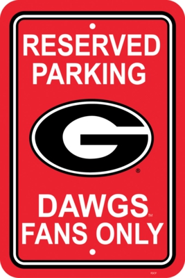 Georgia Bulldogs 12" X 18" Plastic Parking Sign - Click Image to Close