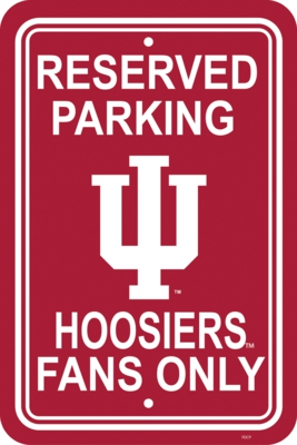 Indiana Hoosiers 12" X 18" Plastic Parking Sign - Click Image to Close